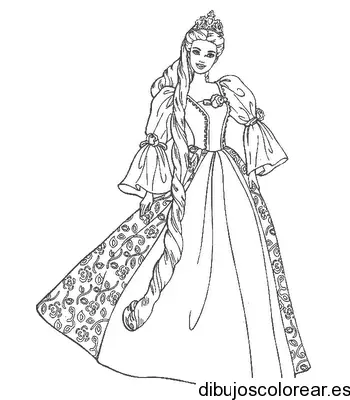 Dibujo de una princesa con una trenza