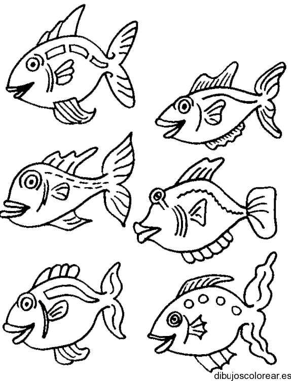 Dibujo de peces nadando juntos