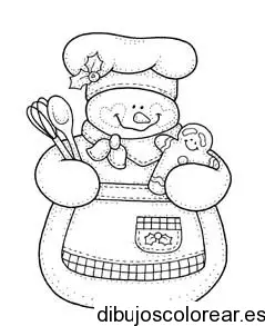Dibujo de chef con cuchara en la mano
