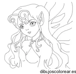 Dibujo del rostro de un hada 