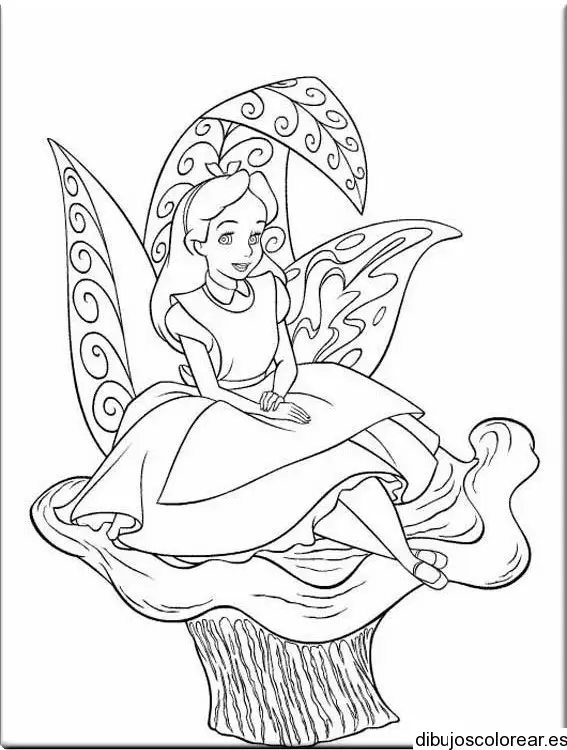 Dibujo de Alicia sobre una hoja