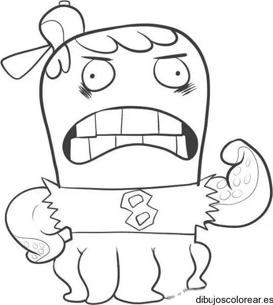 Dibujo de un pulpo furioso