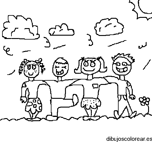 Dibujo de niños danzando