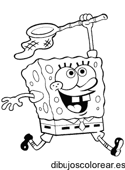 Dibujo de Bob Esponja corriendo