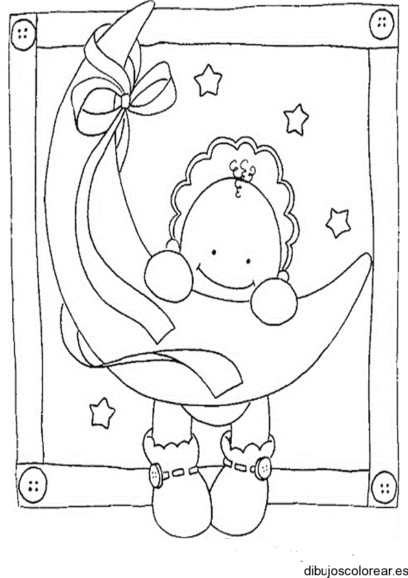 Dibujo de una bebé en un portaretrato