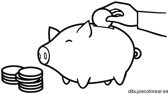 Dibujo de una hucha en forma de cerdo