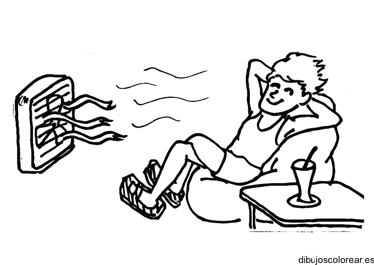 Dibujo de un niño escuchando radio