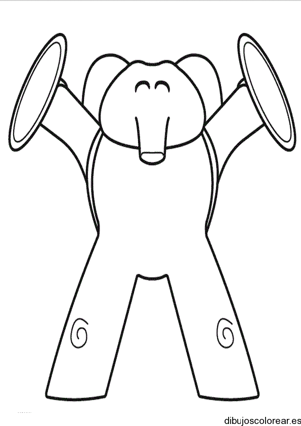 Dibujo de un elefante con platillos