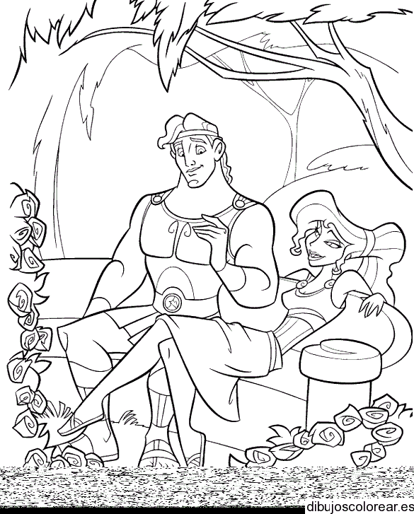 Dibujo de Hércules y Meg