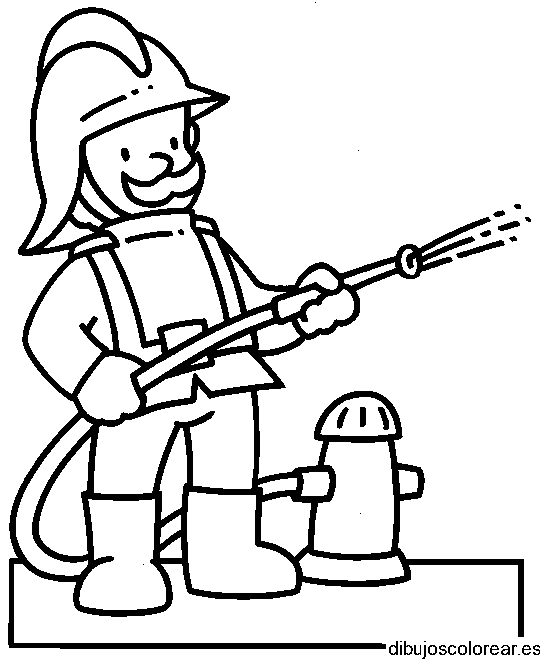 Dibujo de un bombero con bigote
