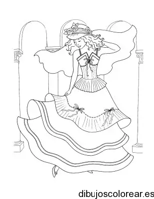 Dibujo de una princesa con sombrero