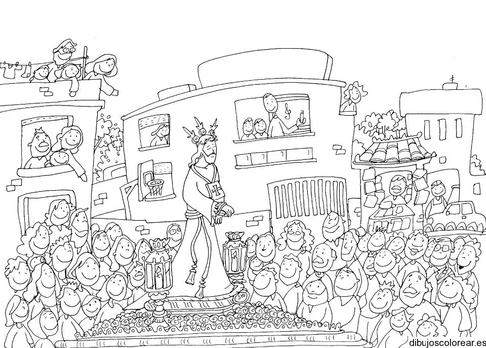 Dibujo de una procesión de Jesús