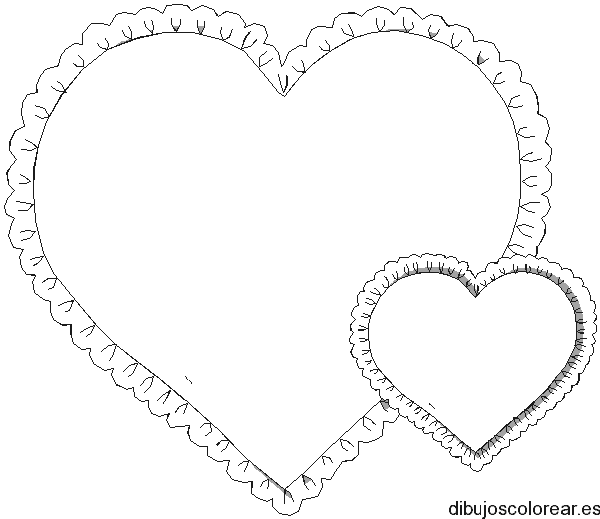 Dibujo de dos corazones