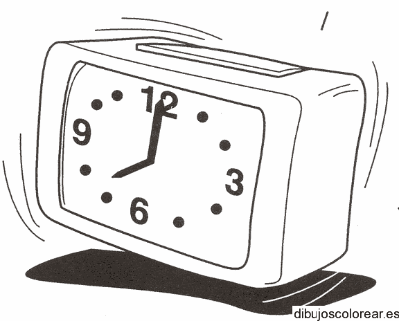 Dibujo de un reloj despertador vibrando