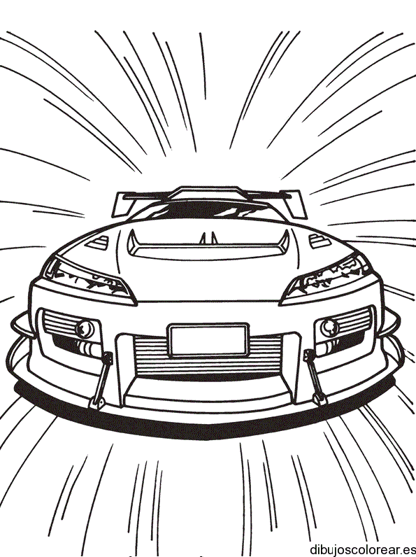 Dibujo de un coche a alta velocidad