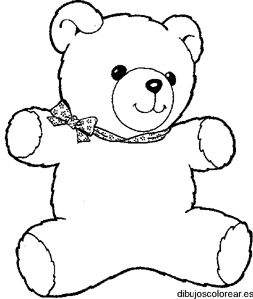 Dibujo de un osito de peluche con un lazo