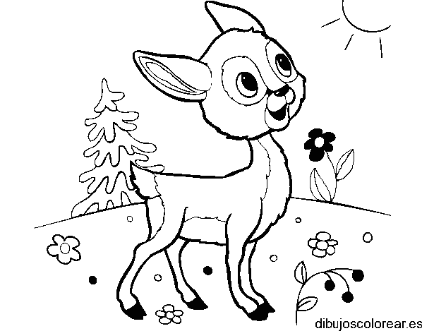 Dibujo de Bambi bajo el sol