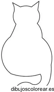 Dibujo de un gato de espaldas