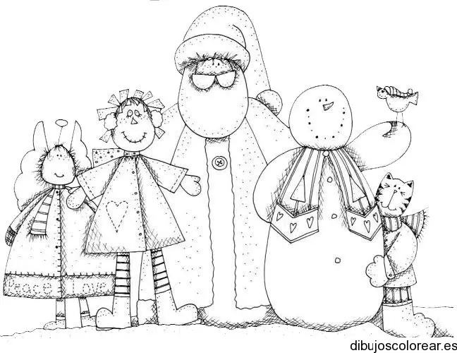Dibujo de una familia de muñecos de nieve