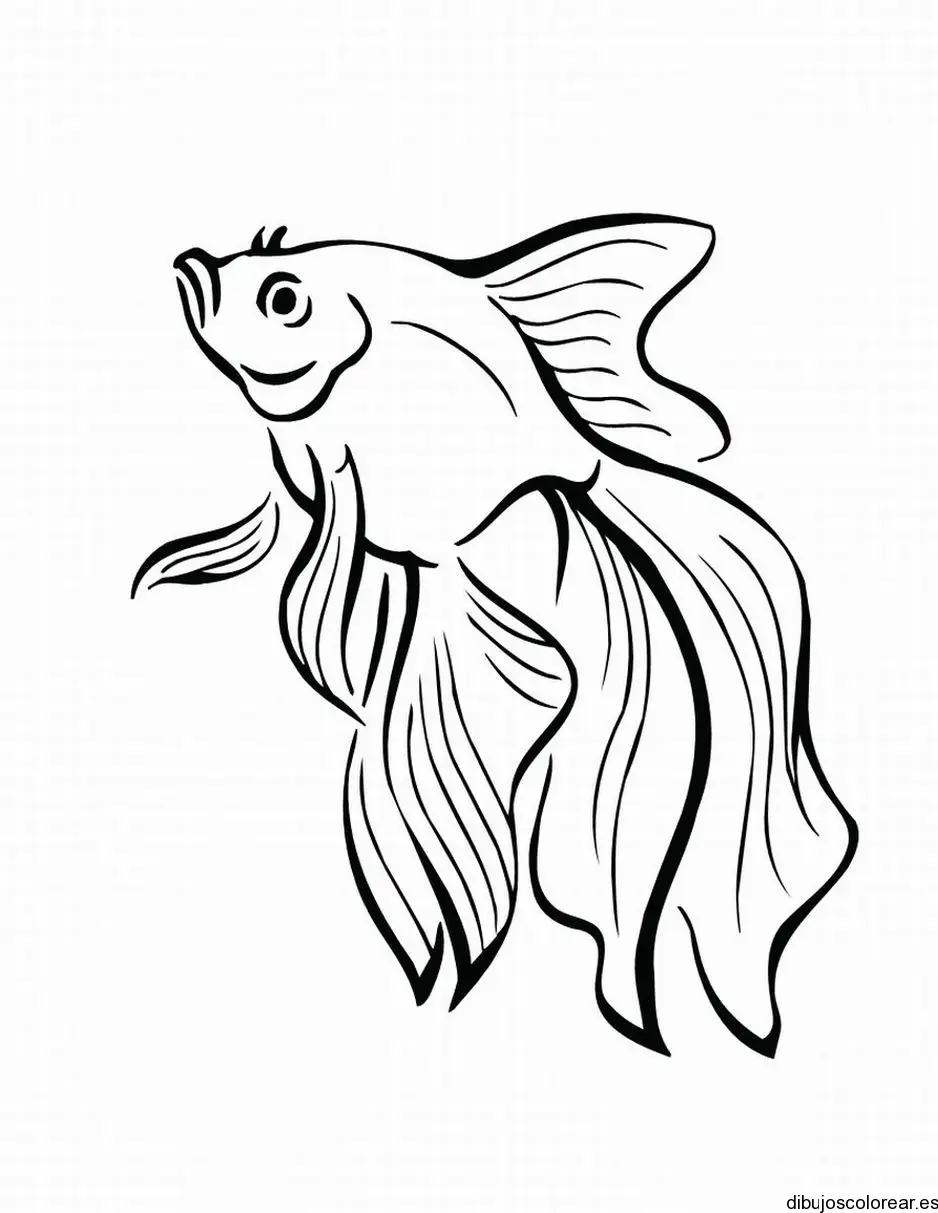 Dibujo de un pez flotando en el agua