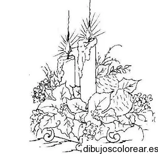 Dibujo de velas decoradas