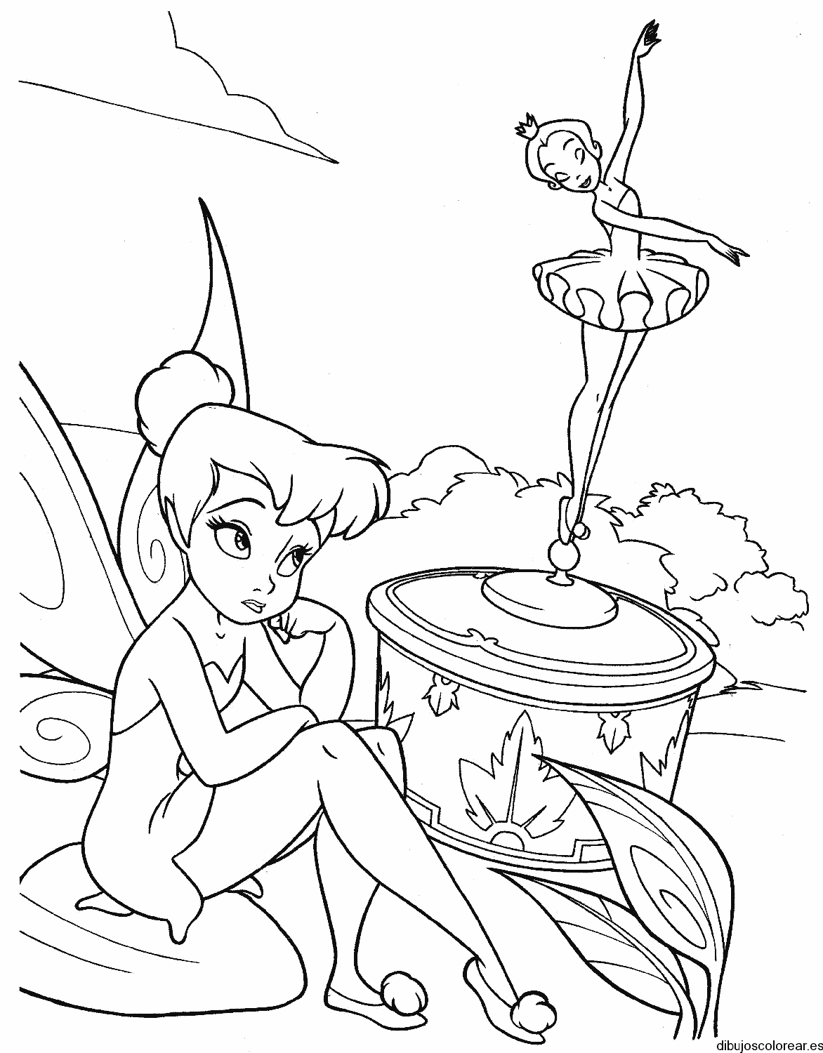 Dibujo de Campanita pensativa