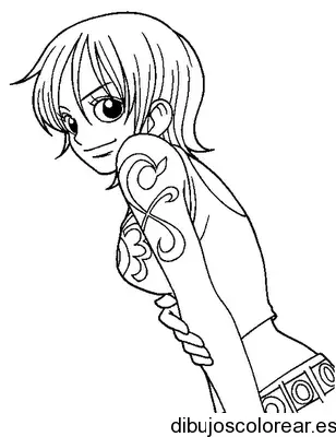 Dibujo de una chica con tatuaje