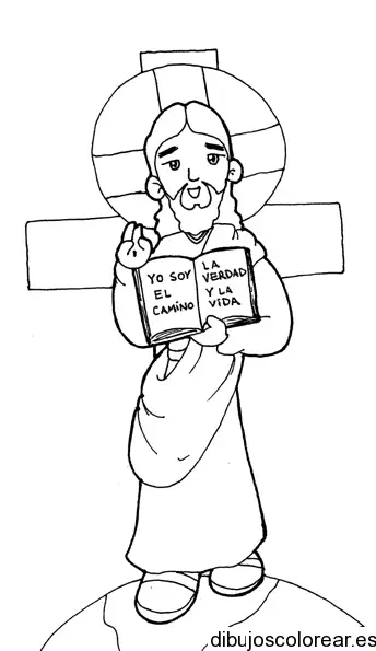 Dibujo de Jesús y la biblia