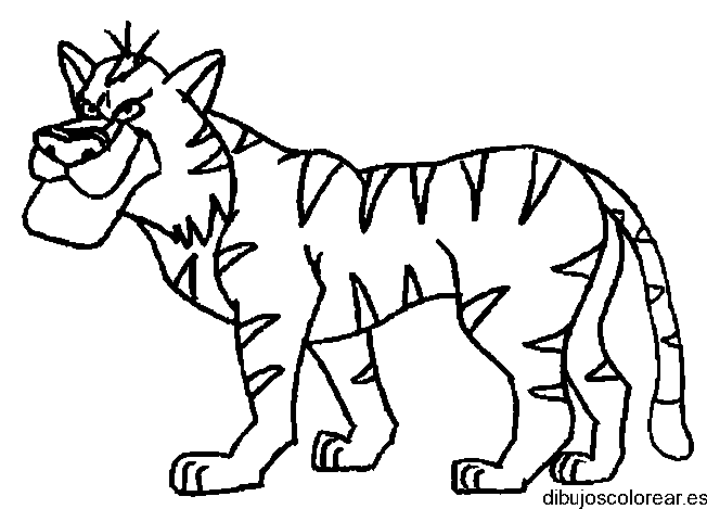 Dibujo de un tigre enfadado