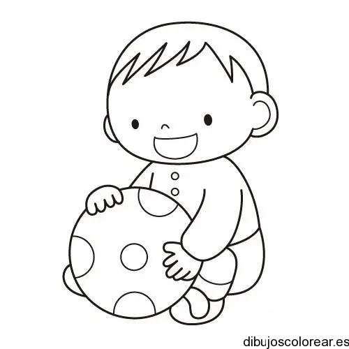 Dibujo de un bebé con una pelota