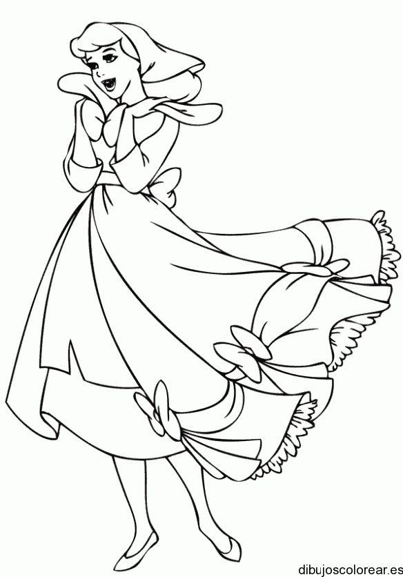 Dibujo de Cenicienta feliz 