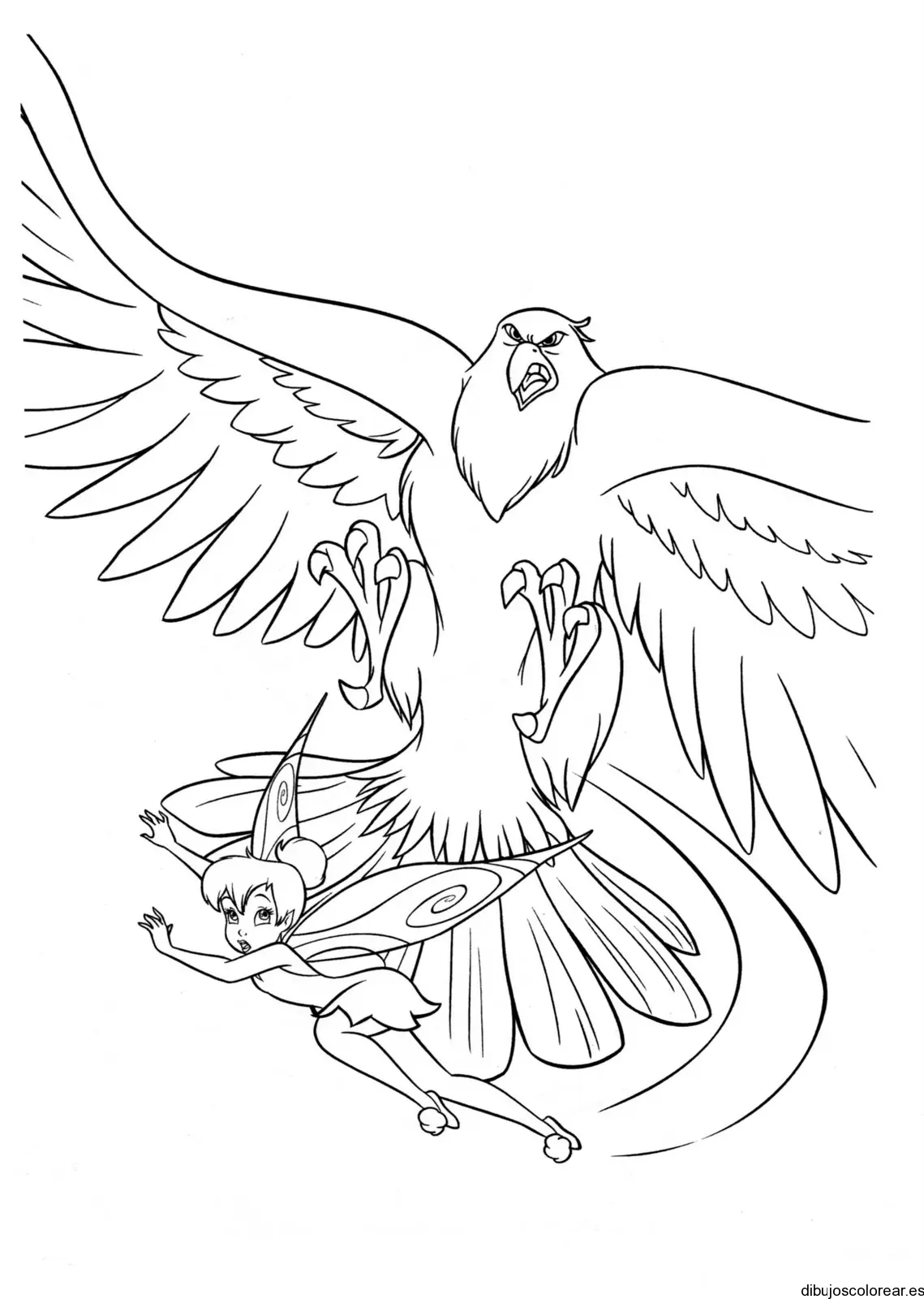 Dibujo de un águila y campanita