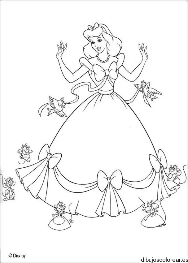 Dibujo de Cenicienta sonriendo
