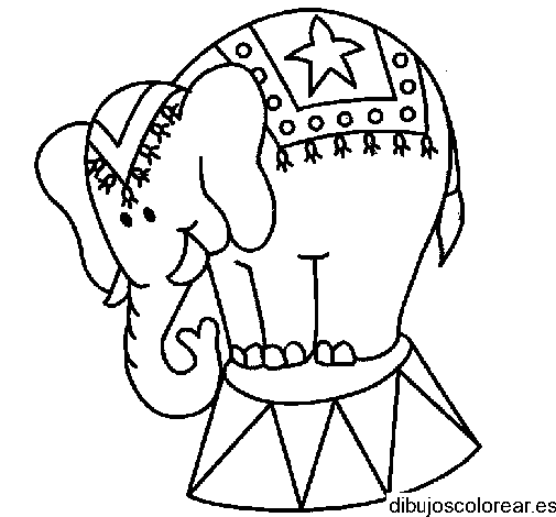 Dibujo de un elefante en un circo