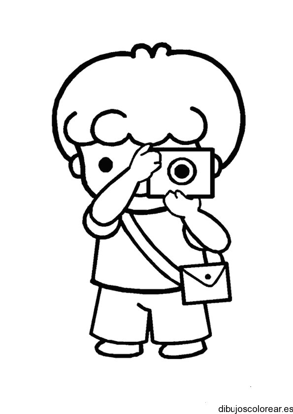 Dibujo de un niño tomando fotografías