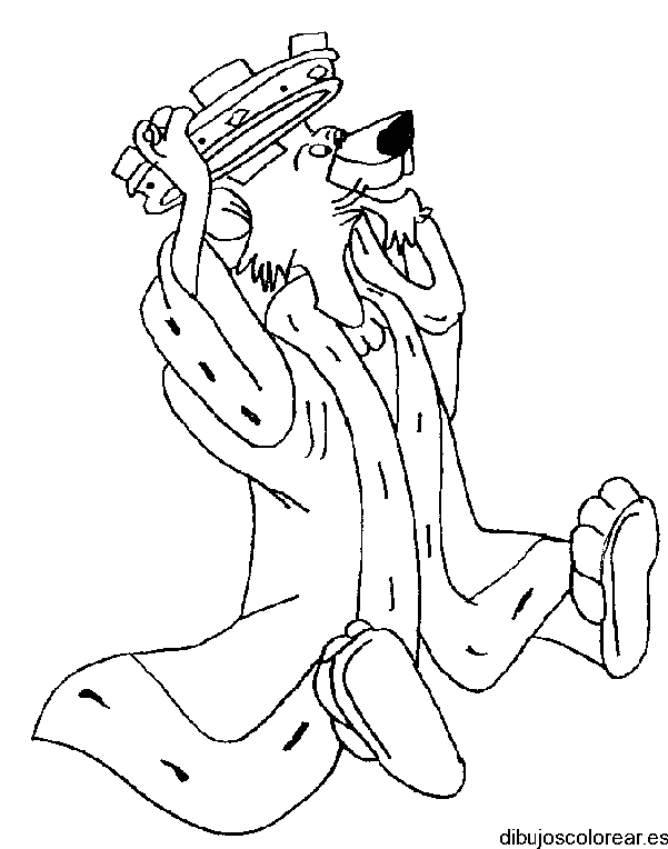 Dibujo de un león con corona y capa