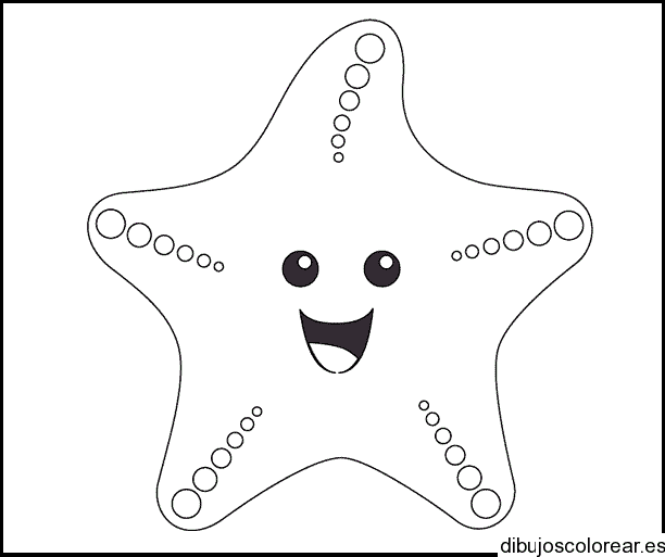 Dibujo de una estrella de mar en un marco