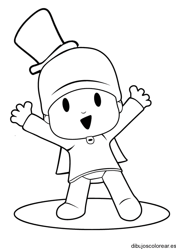 Dibujo de Pocoyó con sombrero