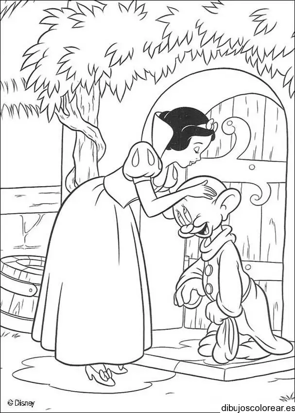 Dibujo de Blanca Nieves y Tontin