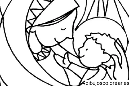 Dibujo de María  y Jesús