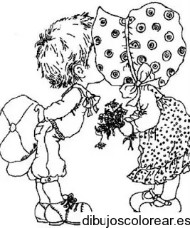 Dibujo de un tierno beso
