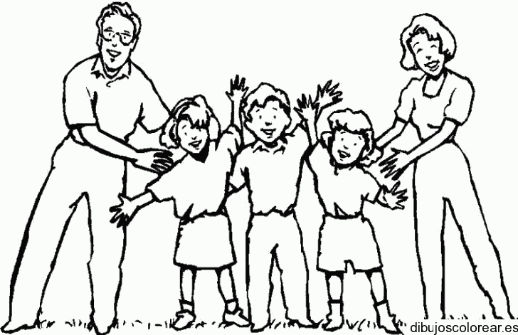 Dibujo de una familia retratándose