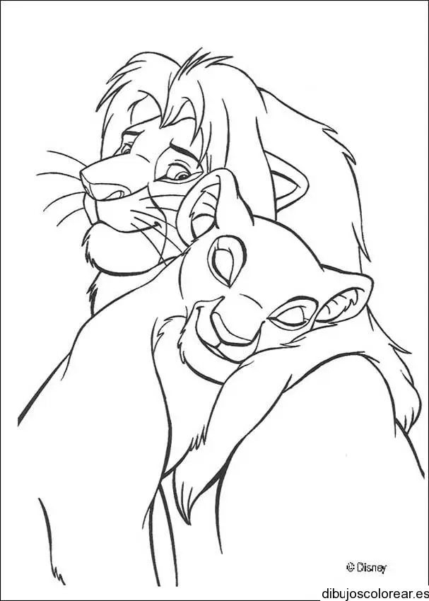 Dibujo de Simba y Mufasa