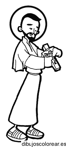 Dibujo de un sacerdote con una cruz