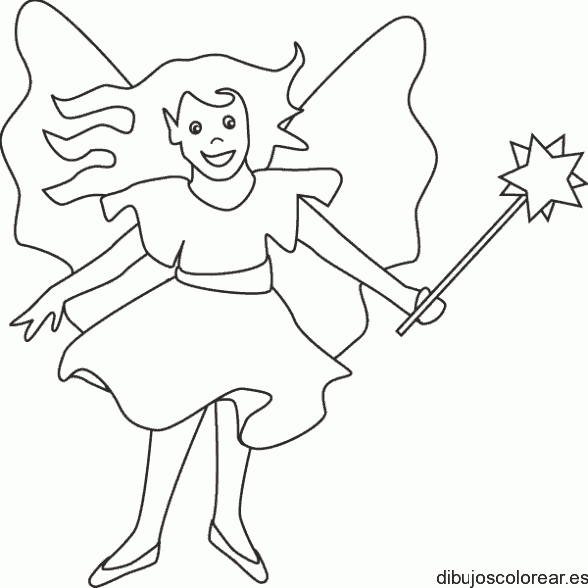 Dibujo de un hada sonriendo