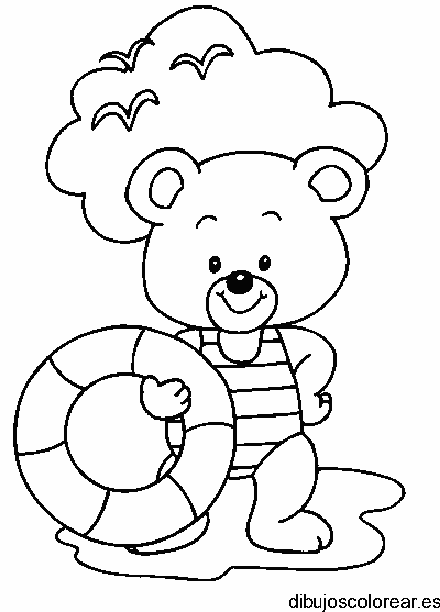 Dibujo de un oso en traje de baño