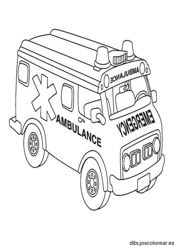 Dibujo de una pequeña ambulancia