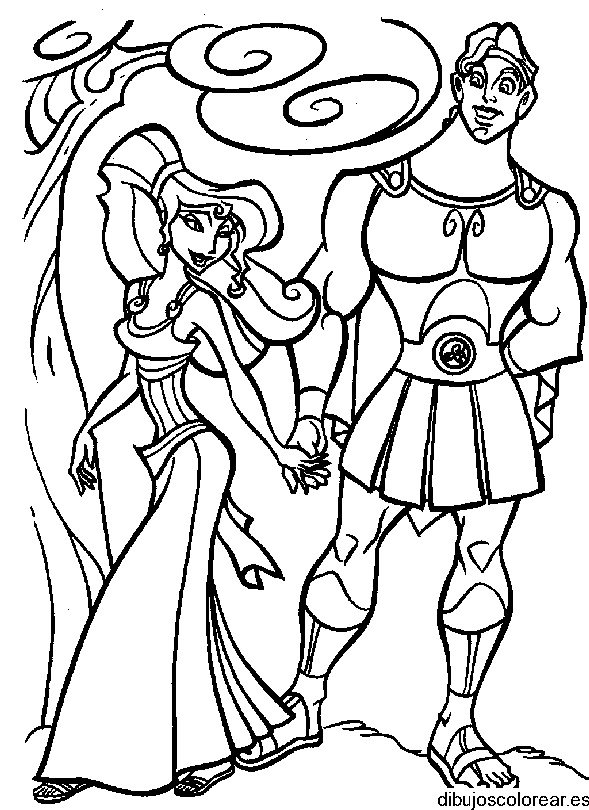Dibujo de Hércules y Megara Meg