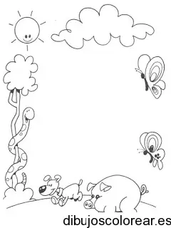 Dibujo de animales felices