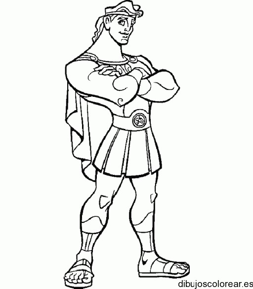 Dibujo de Hércules con brazos cruzados